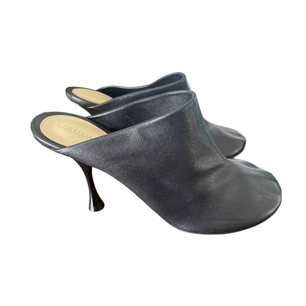 BOTTEGA‎ VENETA 667191 Cocktail Stretch Black Leather Mule Pumps Shoes 36.5 - Picture 2 of 16